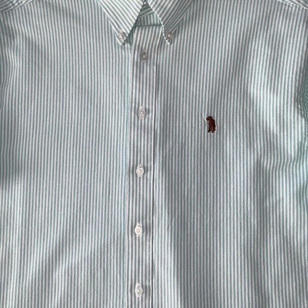 Southern Casanova Men’s M Button-Up – Teal Seafoam Stripes! - Picture 8 of 8